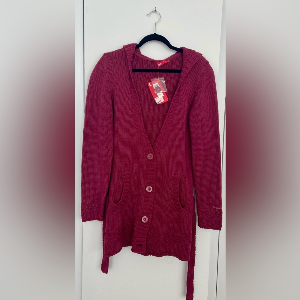 NWT Puma Sportslifestyle Women Slim Fit Knitted Jacket Rhododendron- size L